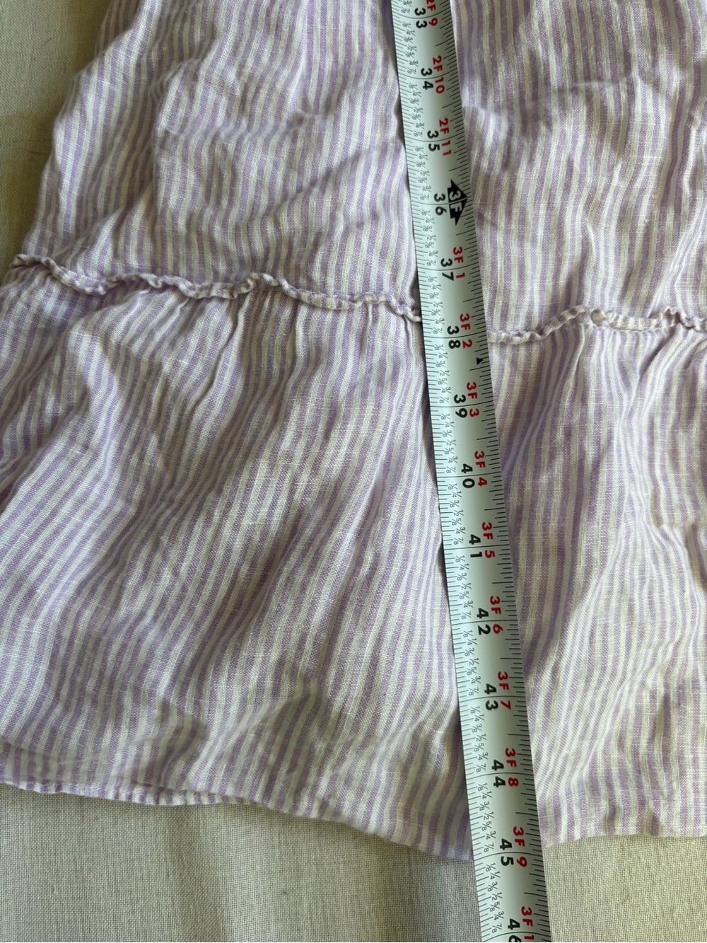 Hill House Home The Goldie Nap Dress Purple Gingham 100% Linen Midi Size M - Picture 9 of 9